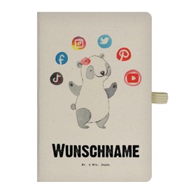 Mr. & Mrs. Panda DIN A4 Personalisiertes Notizbuch SEO Manager Herz - Personalisierte Geschenke, Kollegin, Digital Marketing, Personalisierung,