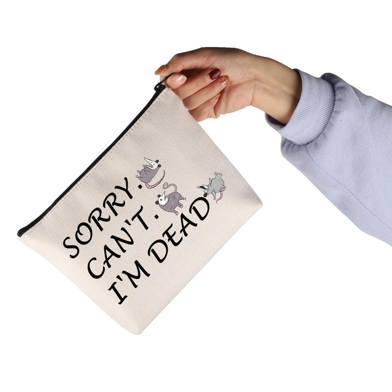 JNIAP Opossum Lover Gift Sorry Can’t I'm Dead Cosmetic Bag