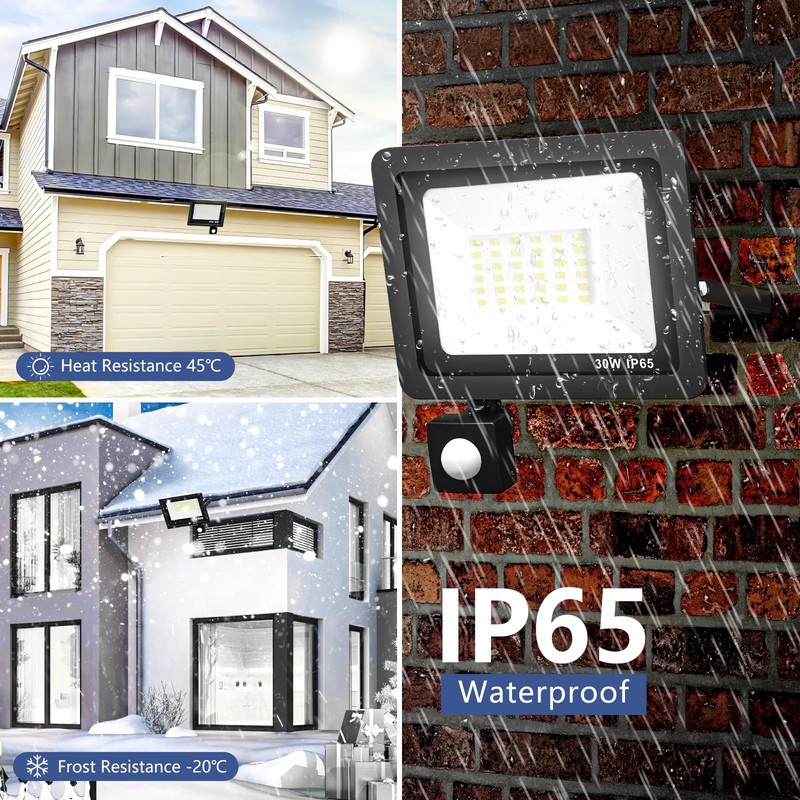Realky 30 W LED Spotlight with Motion Sensor, 3000 LM