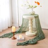 FOSDICK 1Pcs Cheesecloth Table Runner, 90×300cm Sage Green Table Runner,