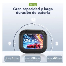 Audifonos Htc Ne20 Color Negro Bluetooth 6.0 Auriculares Inalambricos Con Pantalla Táctil Inteligente Resistente Al Agua Ipx4 Ai Audifonos Traductores In-ear Auriculare