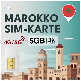 travSIM Morocco SIM Card | 15 Days - 5GB Data SIM | 5G/4G High Speed Data | Unlimited Internet Access for Google, Facebook, Whatsapp, Instagram and More