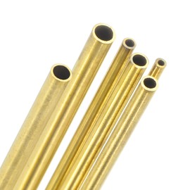 M METERXITY 330mm Brass Round Tube, 1mm 1.2mm 1.4mm 1.6mm 1.8mm 2mm OD 0.2mm Wall Thick Brass Seamless Straight Pipe Tubing for Construction/Machining/DIY Crafting[Set of 6 Pack]
