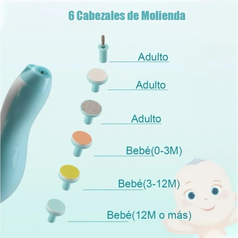 Lima De Uñas Bebé Cortaúñas Para Bebe Eléctrico Con Luz