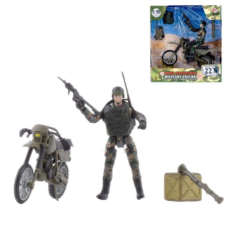WORLD PEACEKEEPERS from Peterkin | 9.5cm Military Figure with Motorbike
