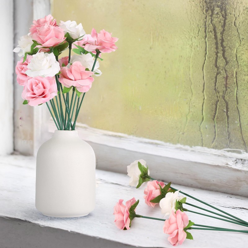 Kesote Floral Wire Stems, 50 Pieces, Flower Rose Bud Stems,