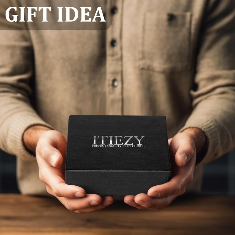 ITIEZY Men's Automatic Belt Designer Leather Belt Buckle Black, white