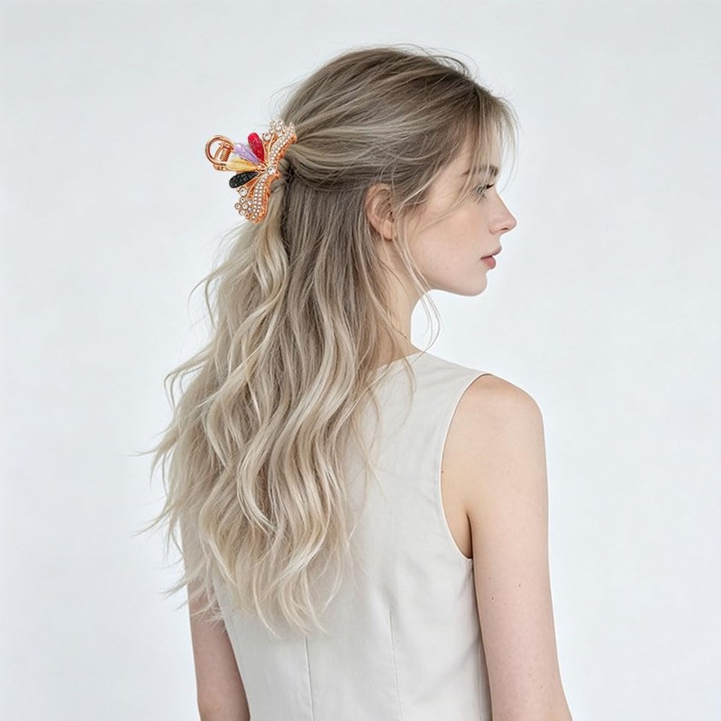 3 PCS rhinestone sparkling crystal flower metal hair clip suitable