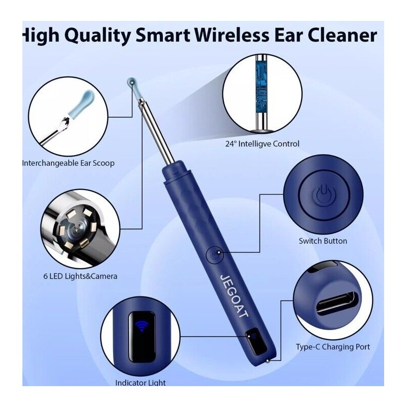 JEGOAT Ear Wax Removal EarWax Removal Tool with 1296P HD