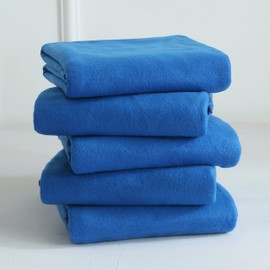 Fleece Throw Blanket Bulk Fleece Blankets Solid Lightweight Warm Soft Cozy Pet-Friendly for Home Bed Sofa Couch Dorm Office Wedding Gifts Travel Airplane for Seasons (Blue, Pack of 6-50x60 Inches)