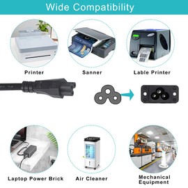 Cloverleaf Cable IEC-C5 3 Pin Mains Plug to IEC C5 Cables AC Power Cords 50CM 2 Pack
