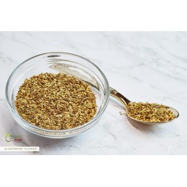 Organic Way Dried Elderberry Flower/Elderflower (Sambucus nigra) | Herbal Tea - European Wild-Harvest | Organic & Kosher Certified | Vegan, Non GMO & Gluten Free | USDA Certified | Origin - Albania (1/8 LBS)