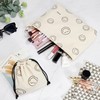 WLLWOO Makeup Bag-2pcs Smile Face Corduroy Cosmetic Bag Zipper Interior