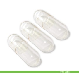 Empty Capsules Vegan HPMC Size 1 Transparent (Pack of 100) Empty Capsules for Filling Vivameo