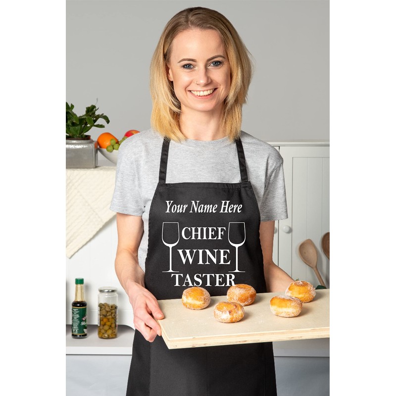 Print4U Personalise This Apron Chief Wine Taster Any Name Here