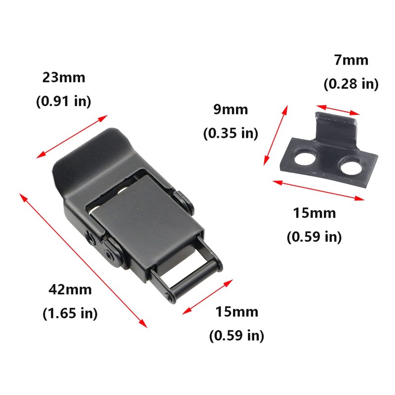 ZYAMY 2pcs Stainless Steel Cabinet Buckle Black Spring Loaded Draw