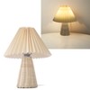 Pleated Table Lamp with Remote Control Modern Beige Fabric Shade