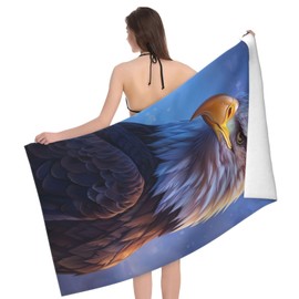 XLinTech Eagle Beach Towel Microfiber Soft Absorbent Quick Dry Large Beach Towel for Travel Pool Yoga Gym Sports Camping and Gifts Men Women Beach Accessories 31x51 Inch