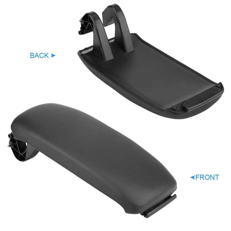 KSTE Black Leather Car Console Armrest Cover Armrest Cover Compatible