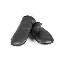 Zavelio Unisex Winter Thermal Sheepskin Leather Mittens Real Shearling Warm Gloves for Cold Weather Black Small