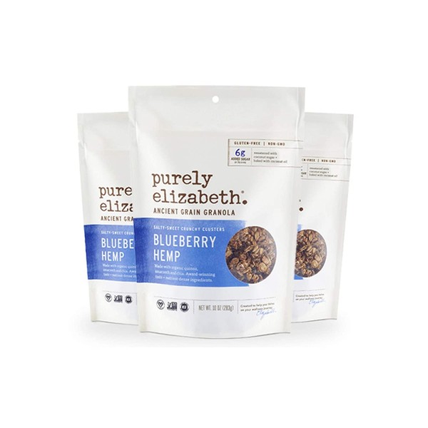 Purely Elizabeth Ancient Grain Granola - Certified Gluten-free, Vegan & Non-GMO | Coconut Sugar | Delicious Healthy Snack | Blueberry - 3 Pack
