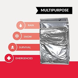 Ever Ready First Aid Ever Ready First Aid Mylar Rescue Blanket, Large Silver Thermal Sheet for Emergency and Survival, 54” x 84” – 20 Count