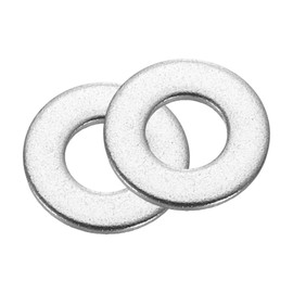 sourcing map 200Pcs M2.5 Flat Washer, 304 Stainless Steel 2.7mm ID x 6mm OD x 0.5mm Thick for Bolt Screw, Factories Repair, Kitchens, Shops, and Outdoor Construction, Silvery