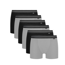 DIM Men's Ecodim Boxer X6 Boy Short, Multicolour Noir/gris 5ZF, Medium (Size: 3) Pack of 6
