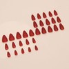 Red Press on Nails Medium Almond Fake Nails Solid Color
