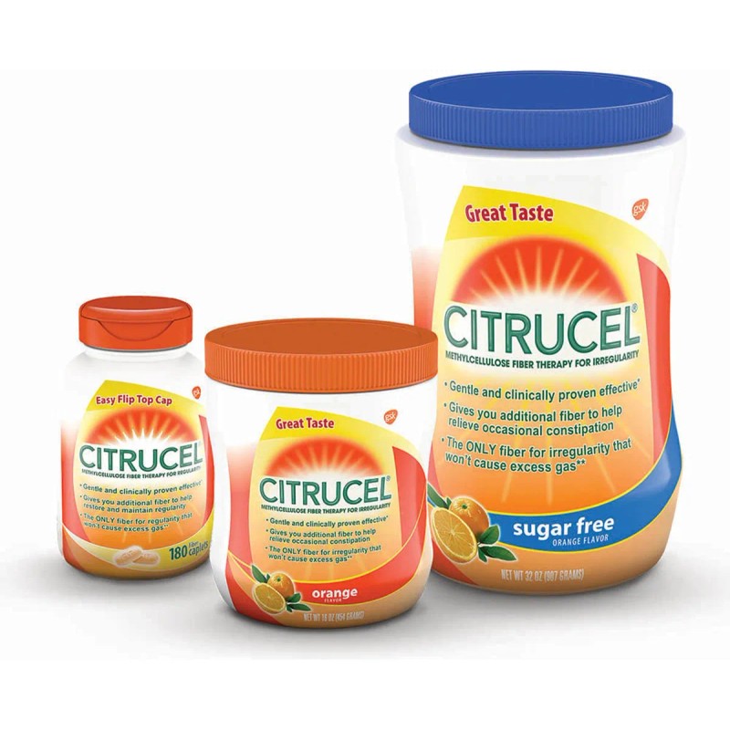 Citrucel Fibra Methylcellulose Caplets 180 Ct Irregularidad