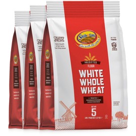 Shibolim Stone Ground White Whole Wheat Flour, 240oz (3x5lb Bags =15 Pounds) | Triple Sifted Flour | 100% Whole Grain | Certified Kosher