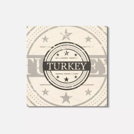 Unbranded Turkey Grunge 4'' X 4'' Square Wooden Coaster