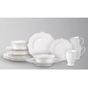 HomeVss, New Bone China Dinnerware Set, Embossed Lotus Design, 20pc