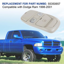 Nirakoka UPGRADED Overhead Console with Dome LED Lights & SunGlasses Storage - Compatible with Dodge Ram 1998-2001, Ram 2500 3500 2002-2002,Replaces PARTS# SN96TL2AA