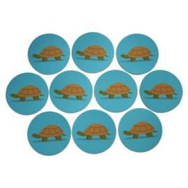 Novel Merk Turtle Animal Refrigerator Magnets – Vinyl 3” Round Magnets for Fridge, Lockers, and Safari Decorations, Party Favors, & Prizes – Adheres to Metal Surfaces (10 Pack)