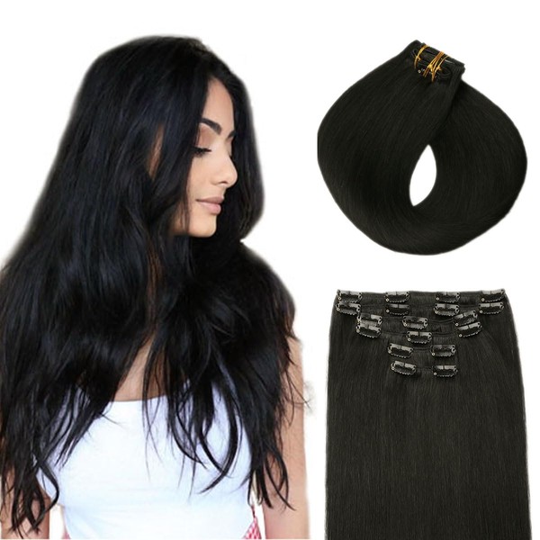 SURNEL Clip in Extensions Human Hair 22 inch Clip in