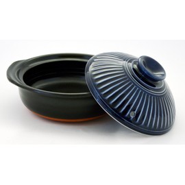 New 7.5 Inch Ginpo Kikka Donabe/Casserole Blue Lid Japanese by Kinpo