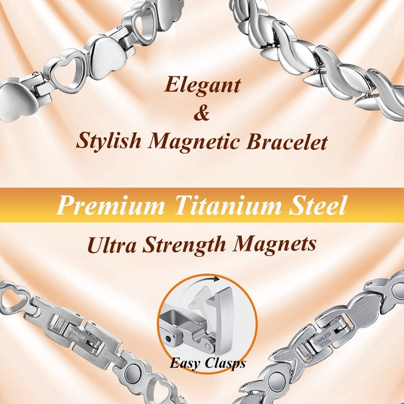 Vicmag Magnetic Bracelets for Women Titanium Steel Brazaletes Ultra Strength