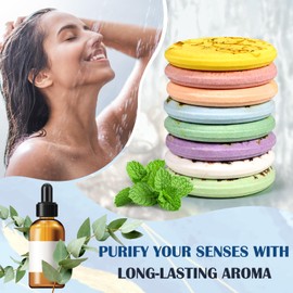 OYEKEEP Shower Steamers Aromatherapy - Christmas Gifts Stocking Stuffers for Women and Men, 8 Pcs Shower Bombs with Natural Essential Oil, Stree Relief&Self Care&Relaxation Birthday Gift for Her Blue