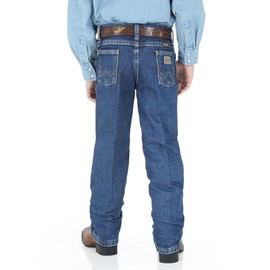 Wrangler Little Boys' Original Cowboy Cut George Strait Jeans, Heavy Denim Stone, 7 Slim