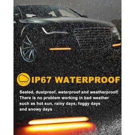 Qasim Daytime Running Light 6in Super Bright for Auto Car Motorcycle Decorative Front Tail Light DRL LED Strip White Yellow Turn Signal Streamer Sequential Flowing Strip Bar 12V (2Pcs, 15.5cm)