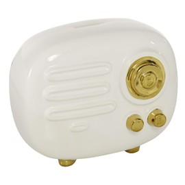 CosmoLiving by Cosmopolitan Modern Ceramic Radio Sculpture, 8" x 4" x 7", Gold