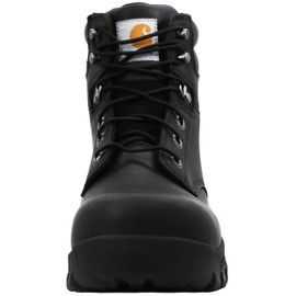 Carhartt Rugged Flex 6” Waterproof Comp Toe Boots for Men - Genuine Leather Work Boots with PU Comfort Insoles, EVA Midsoles Rubber Lug Outsoles, Black - 10 W