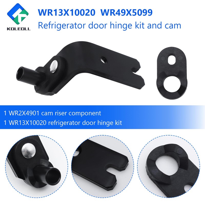 2PC KOLEOLL wr13x10020 Fits for GE Refrigerator Hinge Bottom