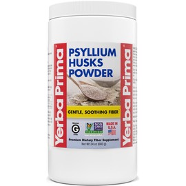 Yerba Prima Psyllium Husk Powder - 24 oz - Fine Ground, Unflavored, Sugar Free - Natural Fiber Supplement - Also for Baking - Contains Both Soluble & Insoluble Bulk for Regularity Support