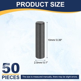 uxcell 50Pcs 2.5mm x 10mm Dowel Pins, 304 Stainless Steel Cylindrical Shelf Support Pegs Chamfered End Pin Rod Fasten Elements Metal Shelf Pegs, Black