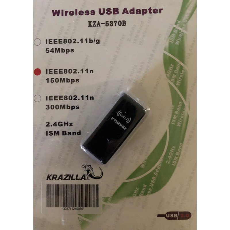 Krazilla KZA-5370B Wireless USB WiFi Adapter