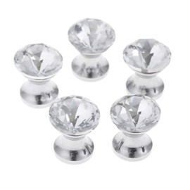 Mgoodoo 5PCS Crystal Cabinet Knobs,12mm Drawer Handles with 5PCS Screws,Diamond Shaped Cupboards Door Knobs Pull for Dresser Drawers and Kitchen Bathroom Cabinet Office Wardrobe Home Decorating
