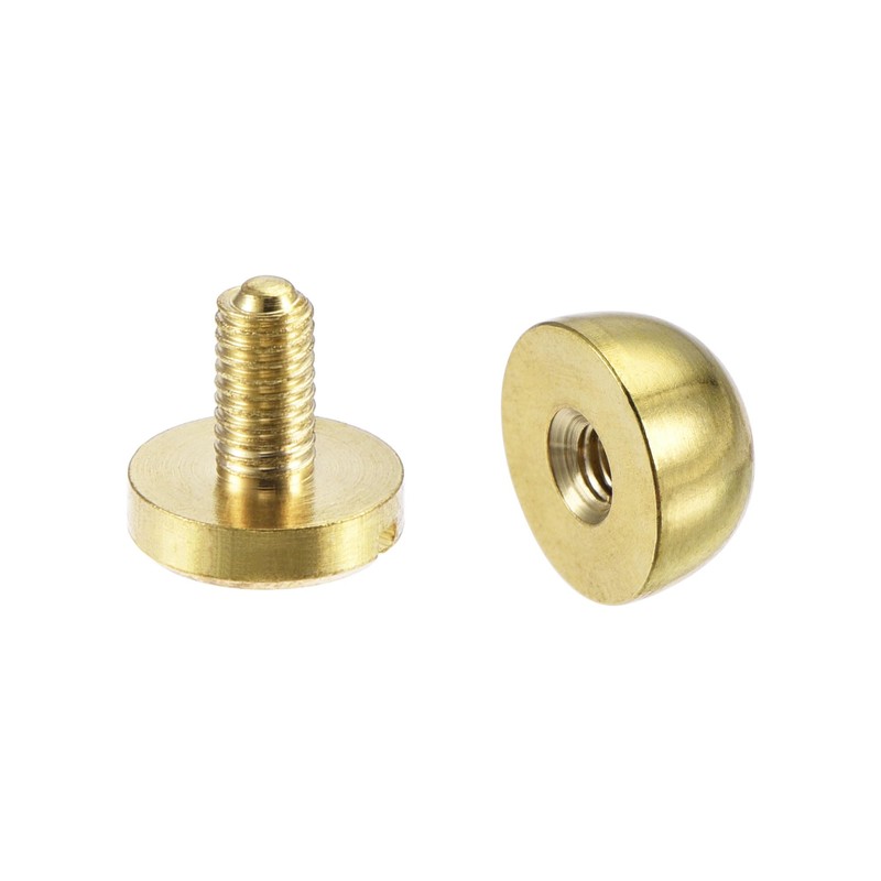 sourcing map 10x6mm Round Studs Rivet Purse Handbag Feet Spike