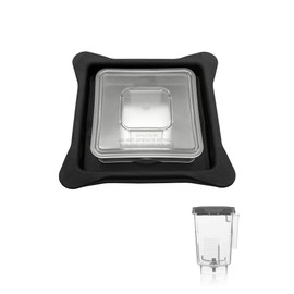 Blender Latching Lid Replacement Compatible with Blendtec Commercial WildSide+ and FourSide jars, Blender Lids Top with Square Clear Plug replacement, Soft Vented Gripper Mix-in